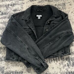 Black Cropped Denim Jacket